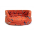 Medium++ Orange Hare Print Slumber Dog Bed - Danish Design Woodland Hare 30" 76cm